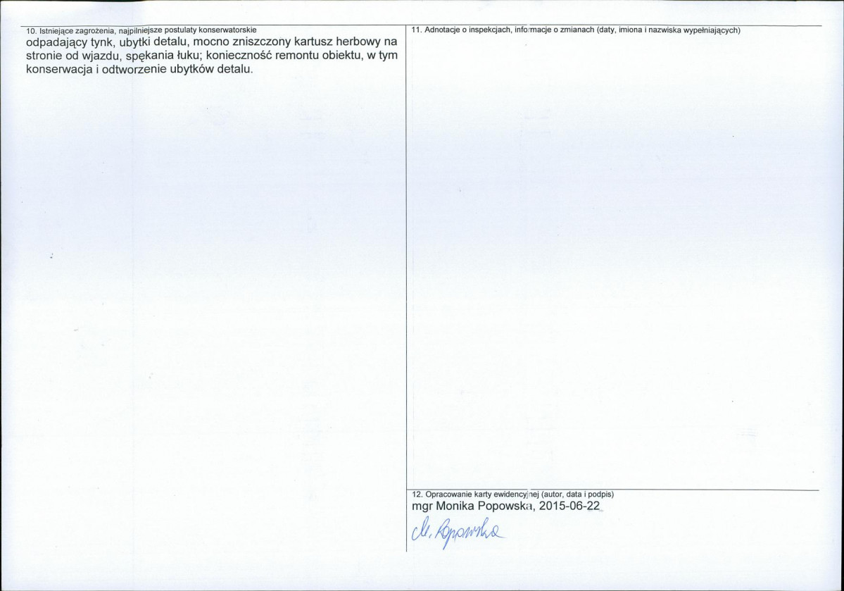 KEZN - Karta obiektu niewpisanego do rejestru, skan nr 2