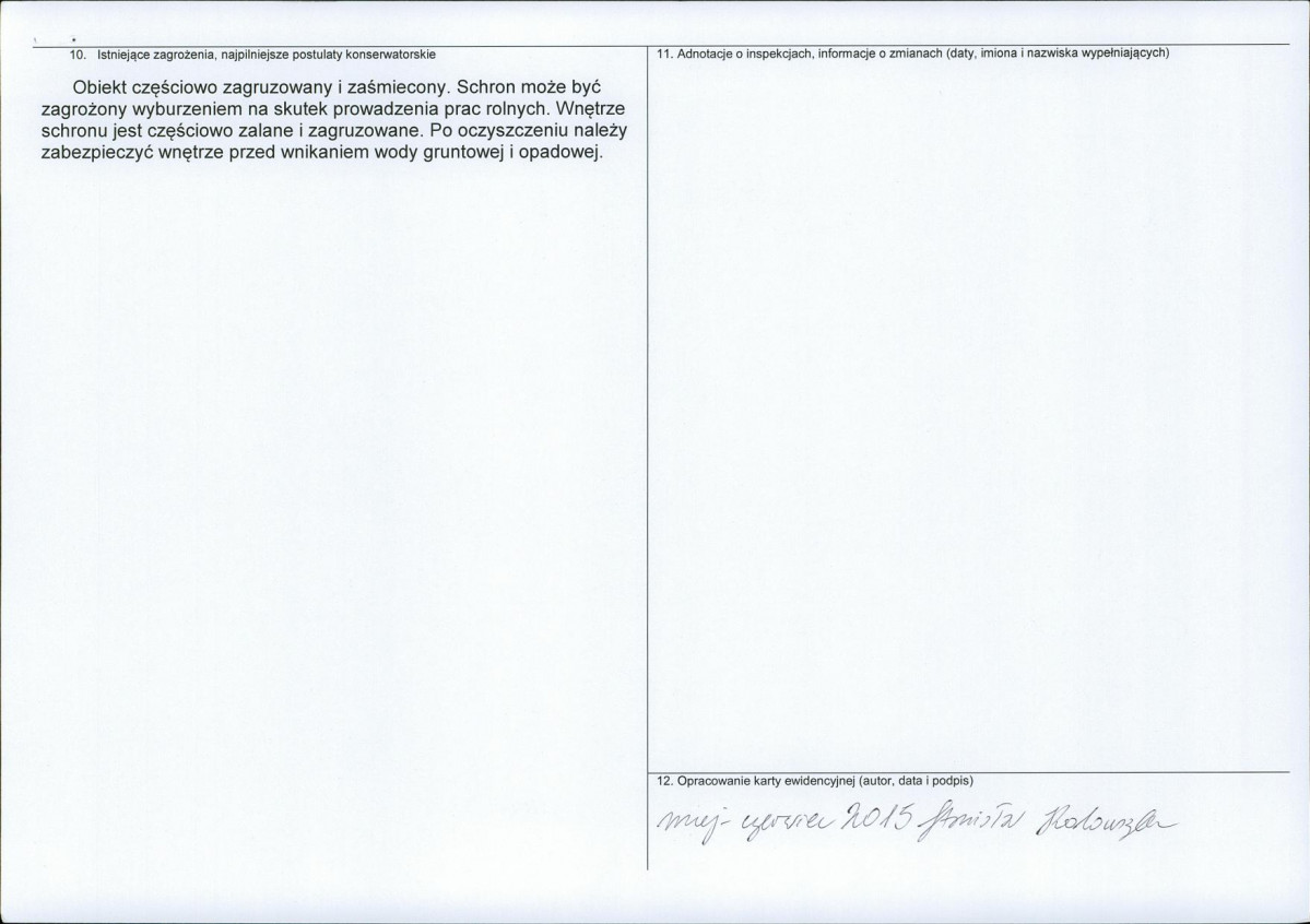 KEZN - Karta obiektu niewpisanego do rejestru, skan nr 2