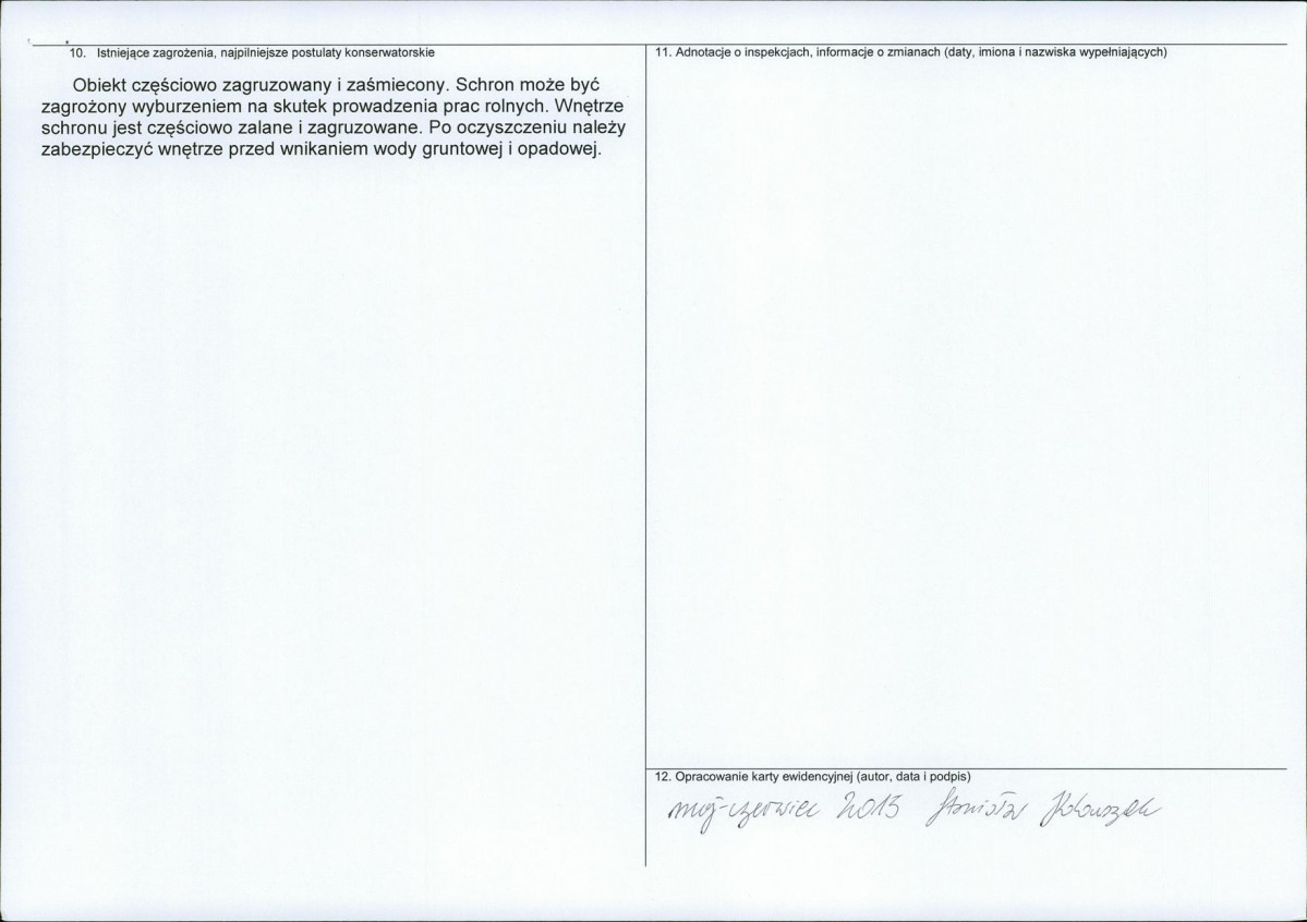 KEZN - Karta obiektu niewpisanego do rejestru, skan nr 2