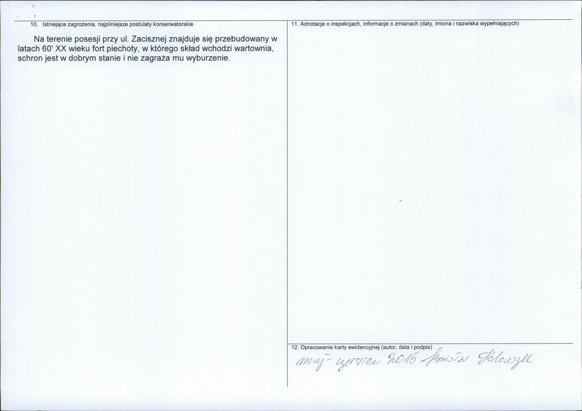 Karta obiektu niewpisanego do rejestru, skan nr 2