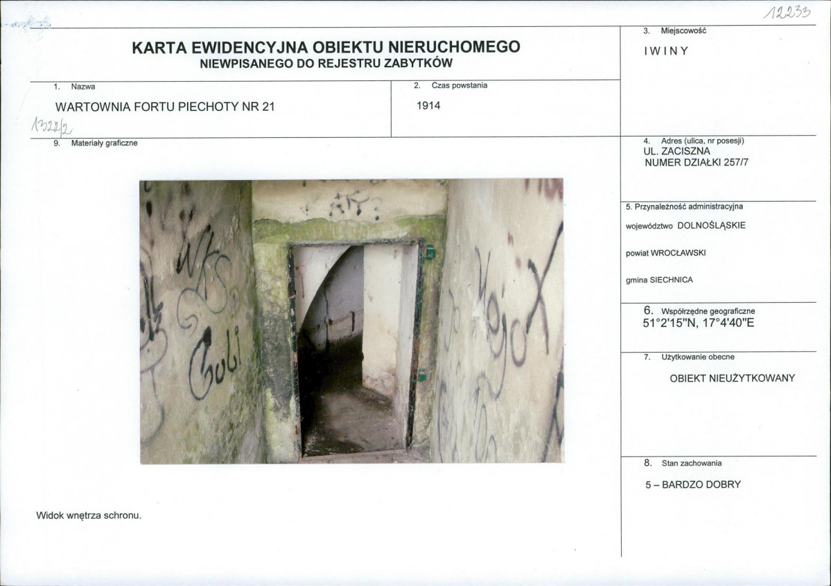 Karta obiektu niewpisanego do rejestru, skan nr 1