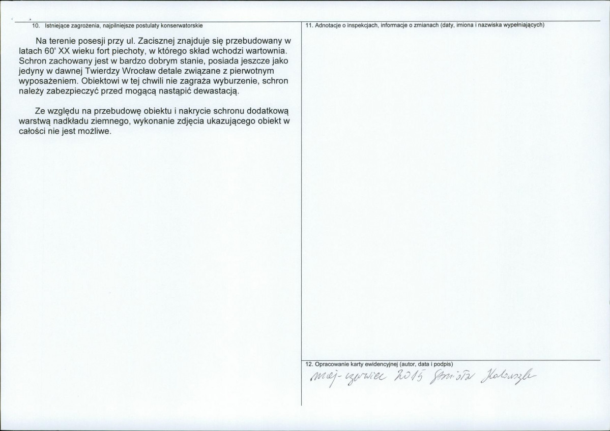 Karta obiektu niewpisanego do rejestru, skan nr 2