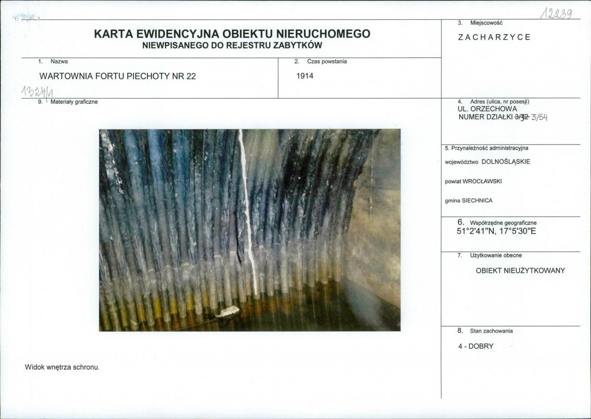 Karta obiektu niewpisanego do rejestru, skan nr 1
