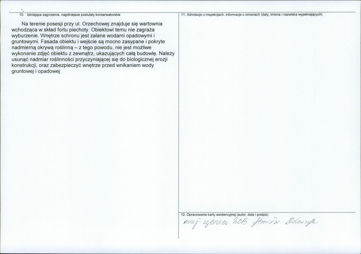 Karta obiektu niewpisanego do rejestru, skan nr 2