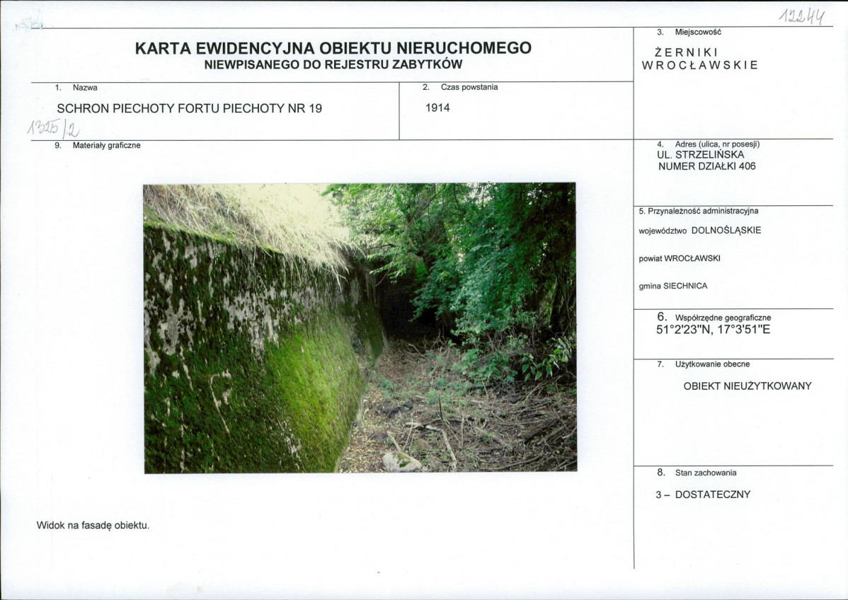 Karta obiektu niewpisanego do rejestru, skan nr 1