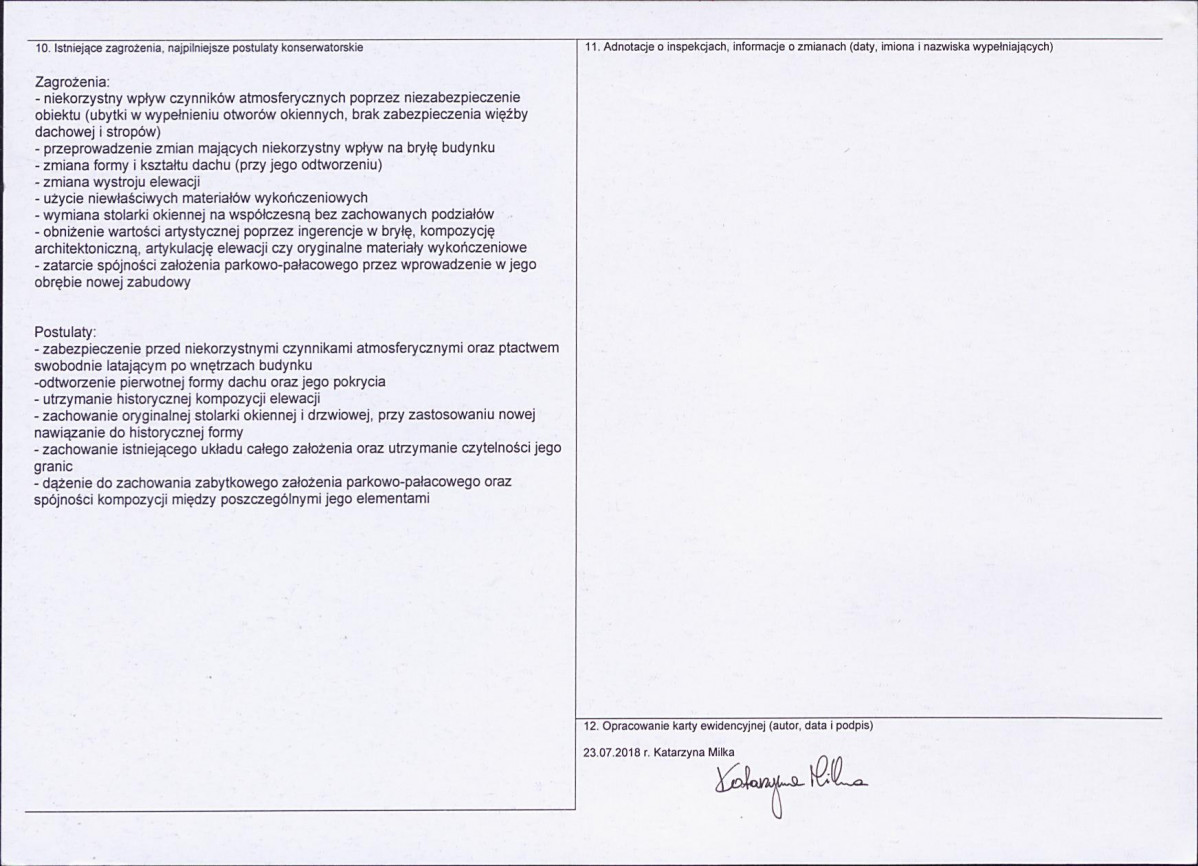Karta obiektu niewpisanego do rejestru, skan nr 2