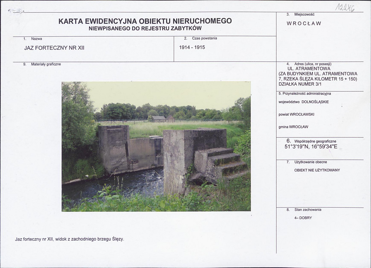 Karta obiektu niewpisanego do rejestru, skan nr 1