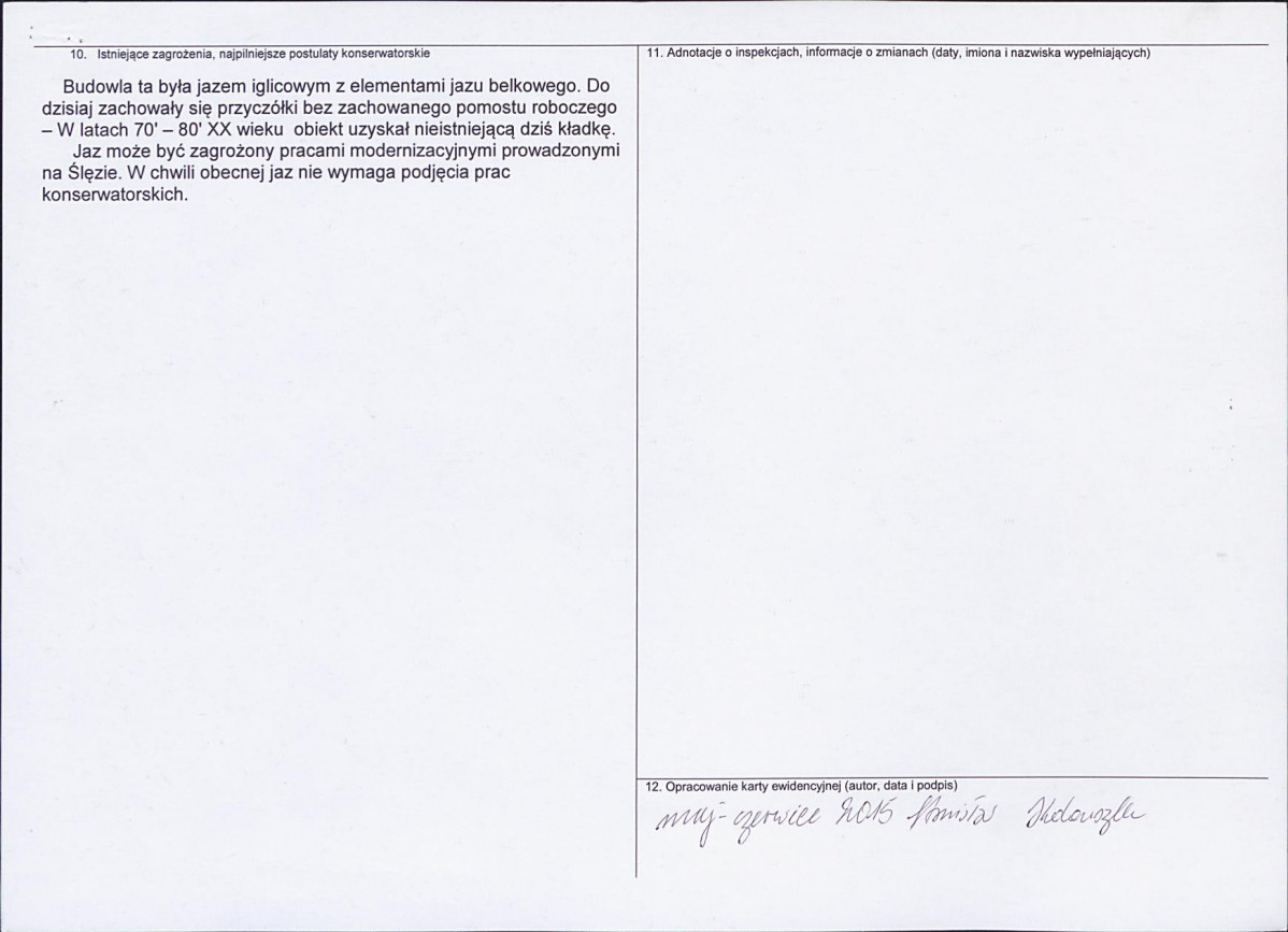 Karta obiektu niewpisanego do rejestru, skan nr 2