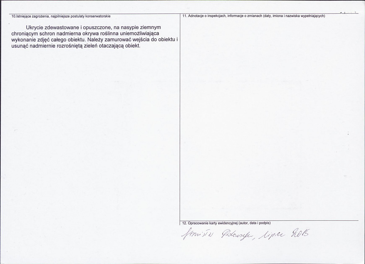 Karta obiektu niewpisanego do rejestru, skan nr 2