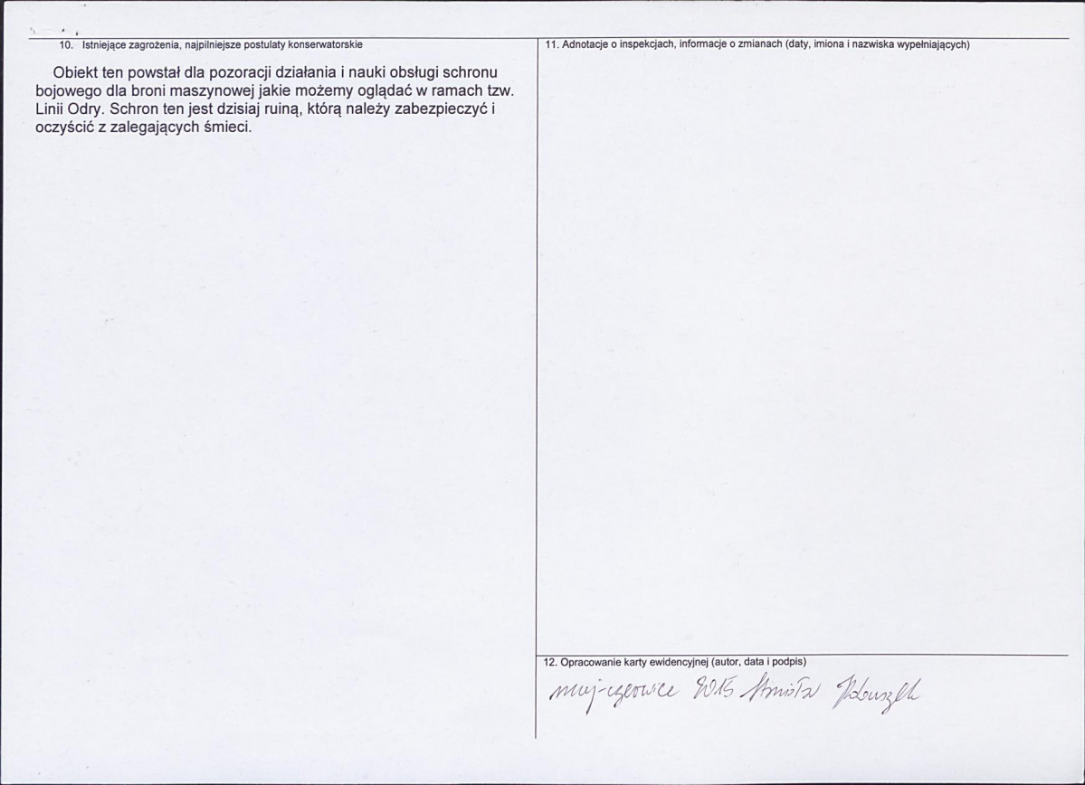 Karta obiektu niewpisanego do rejestru, skan nr 2
