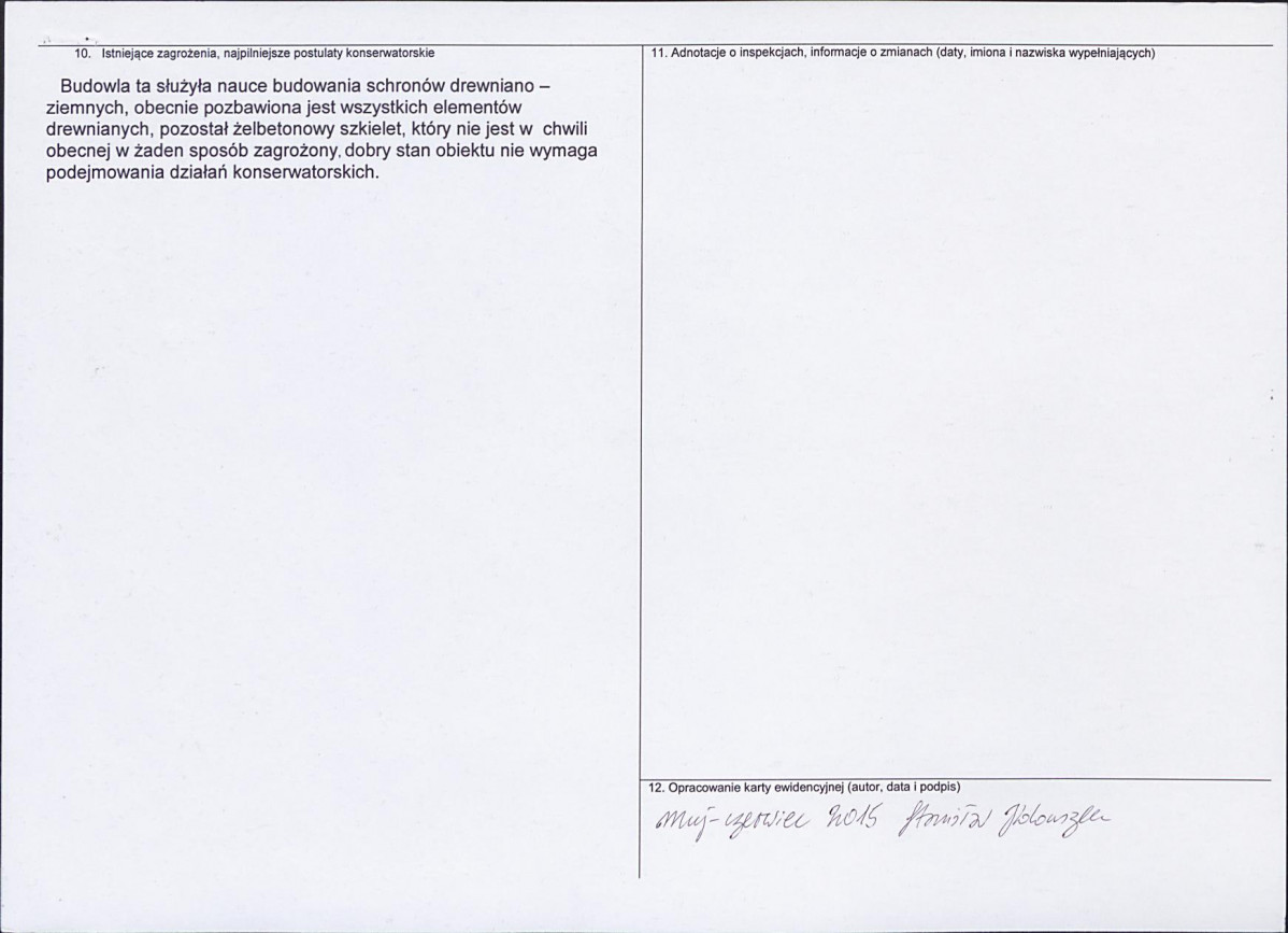 Karta obiektu niewpisanego do rejestru, skan nr 2