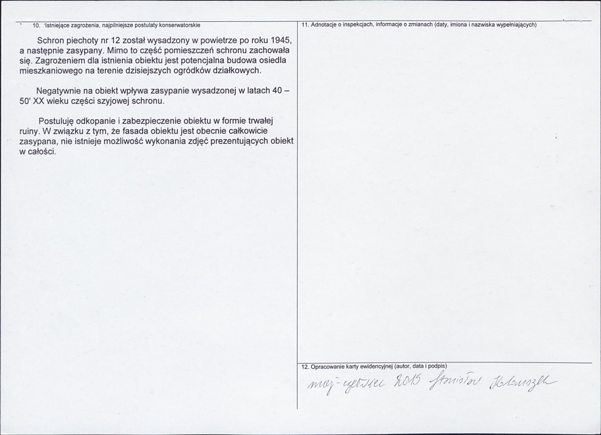 Karta obiektu niewpisanego do rejestru, skan nr 2