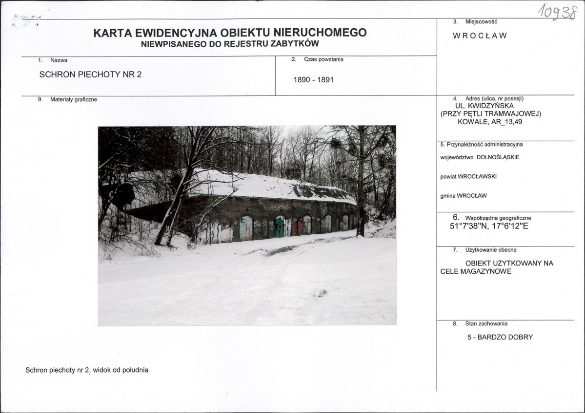 Karta obiektu niewpisanego do rejestru, skan nr 1