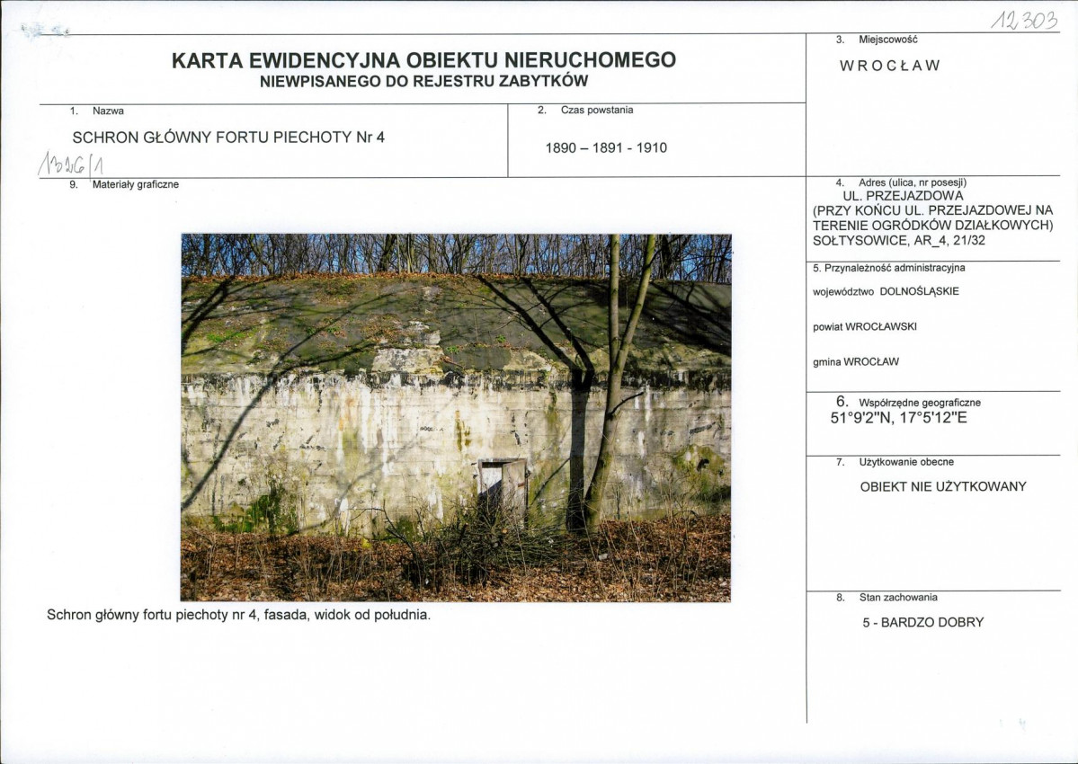 Karta obiektu niewpisanego do rejestru, skan nr 1