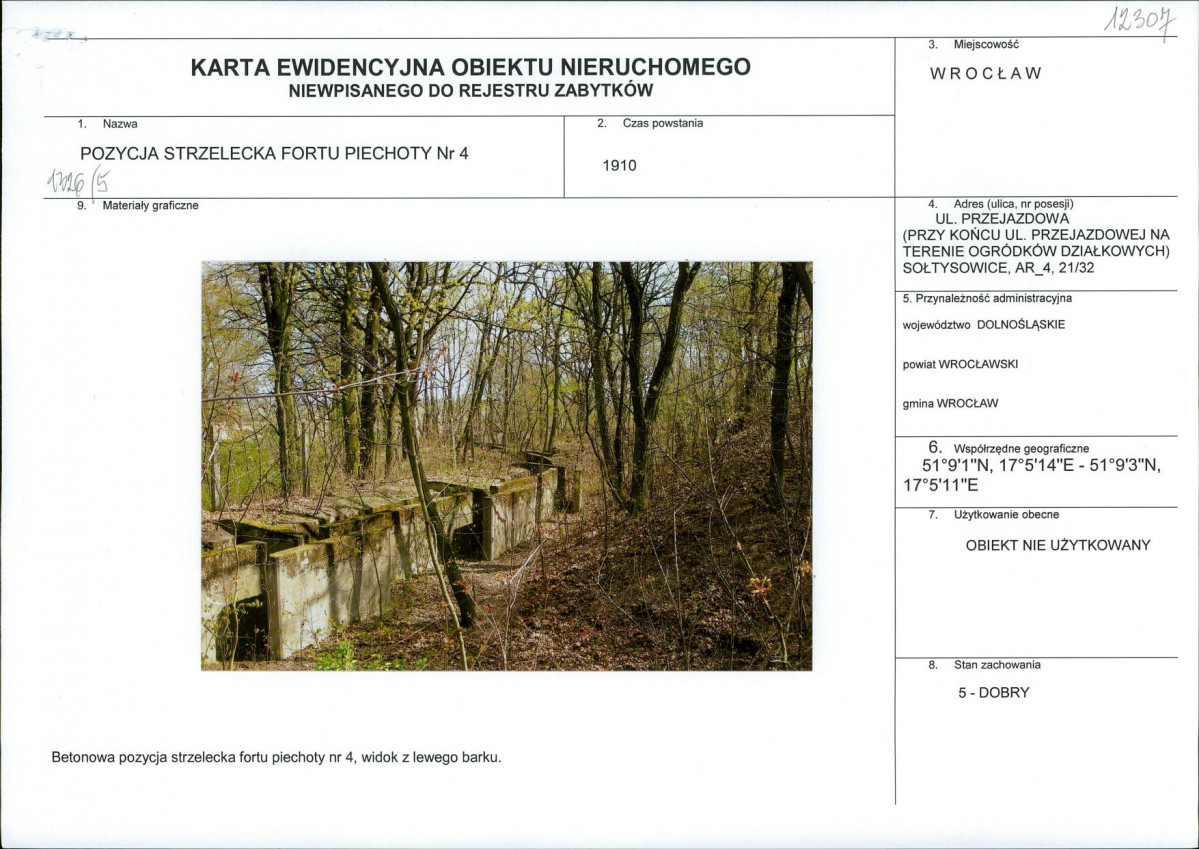 Karta obiektu niewpisanego do rejestru, skan nr 1