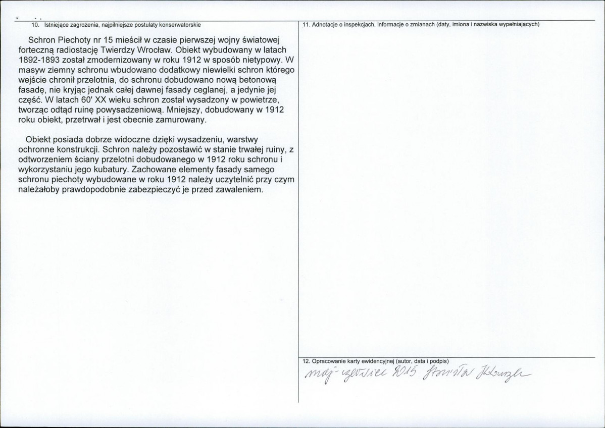 Karta obiektu niewpisanego do rejestru, skan nr 2