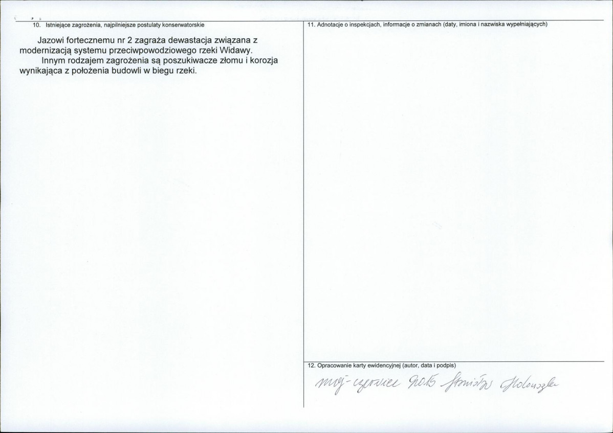 Karta obiektu niewpisanego do rejestru, skan nr 2