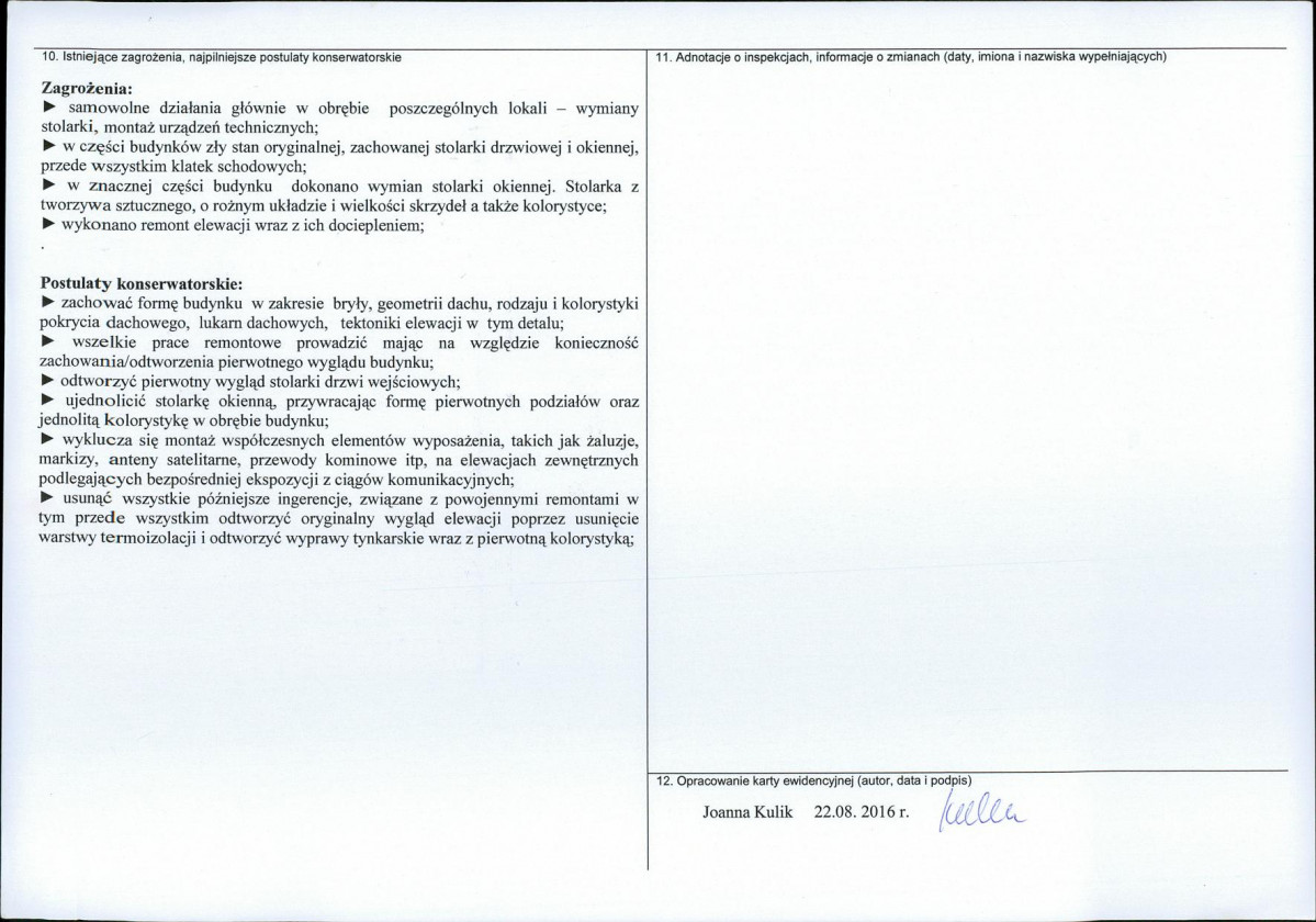 Karta obiektu niewpisanego do rejestru, skan nr 2