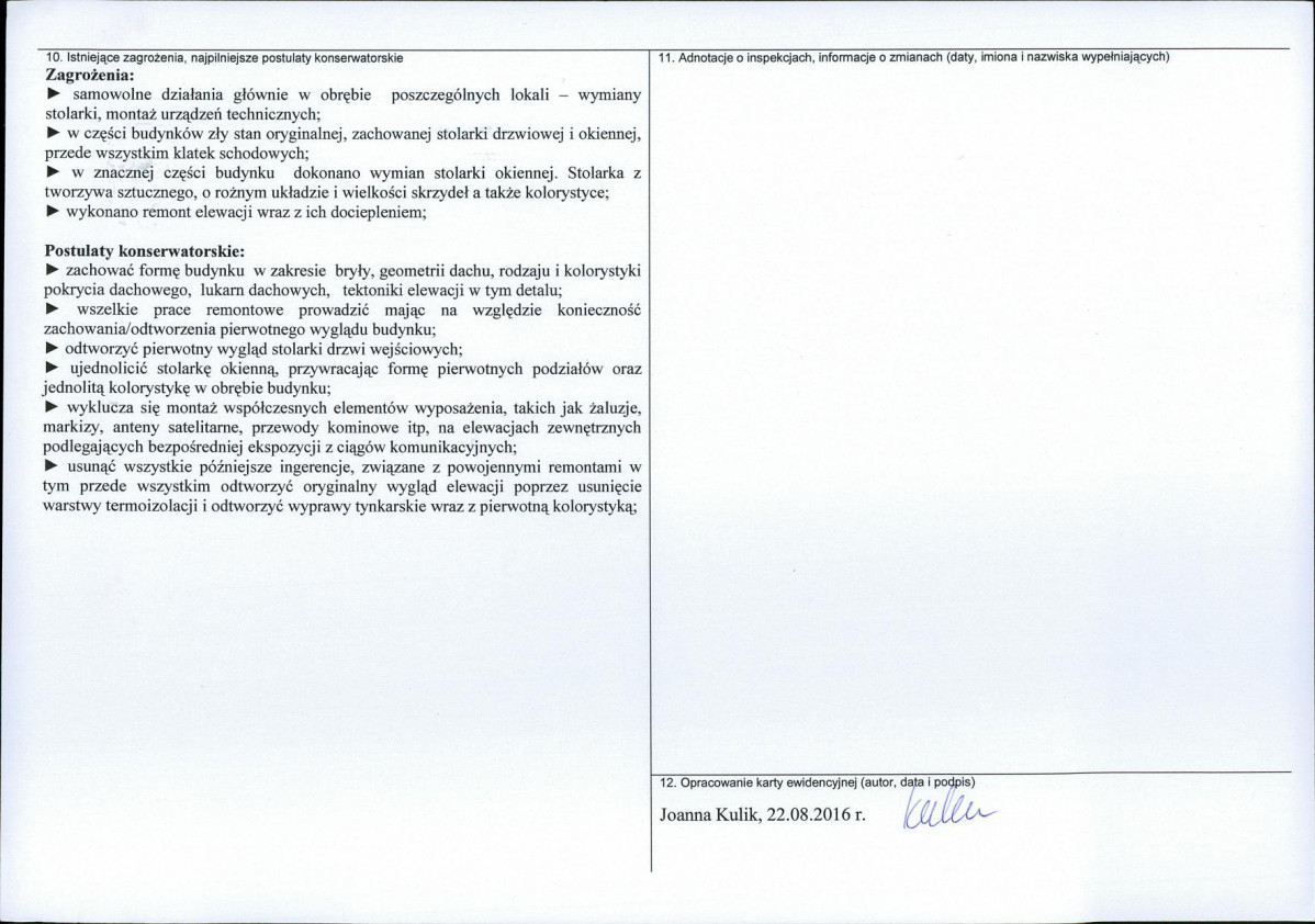 Karta obiektu niewpisanego do rejestru, skan nr 2