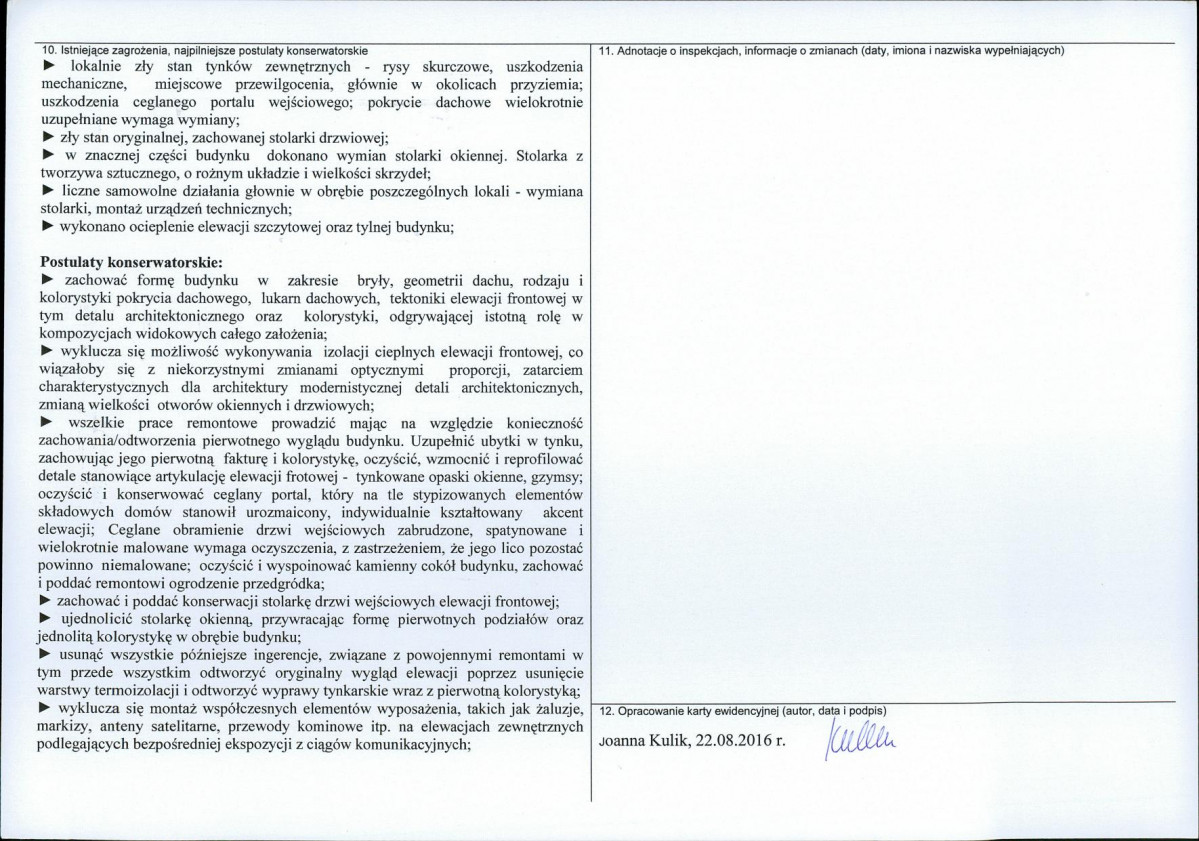 Karta obiektu niewpisanego do rejestru, skan nr 2