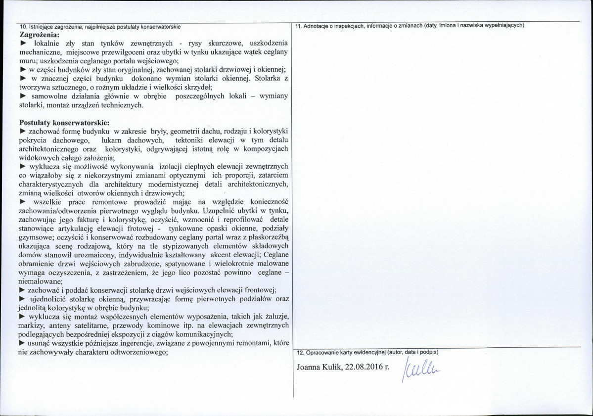 Karta obiektu niewpisanego do rejestru, skan nr 2