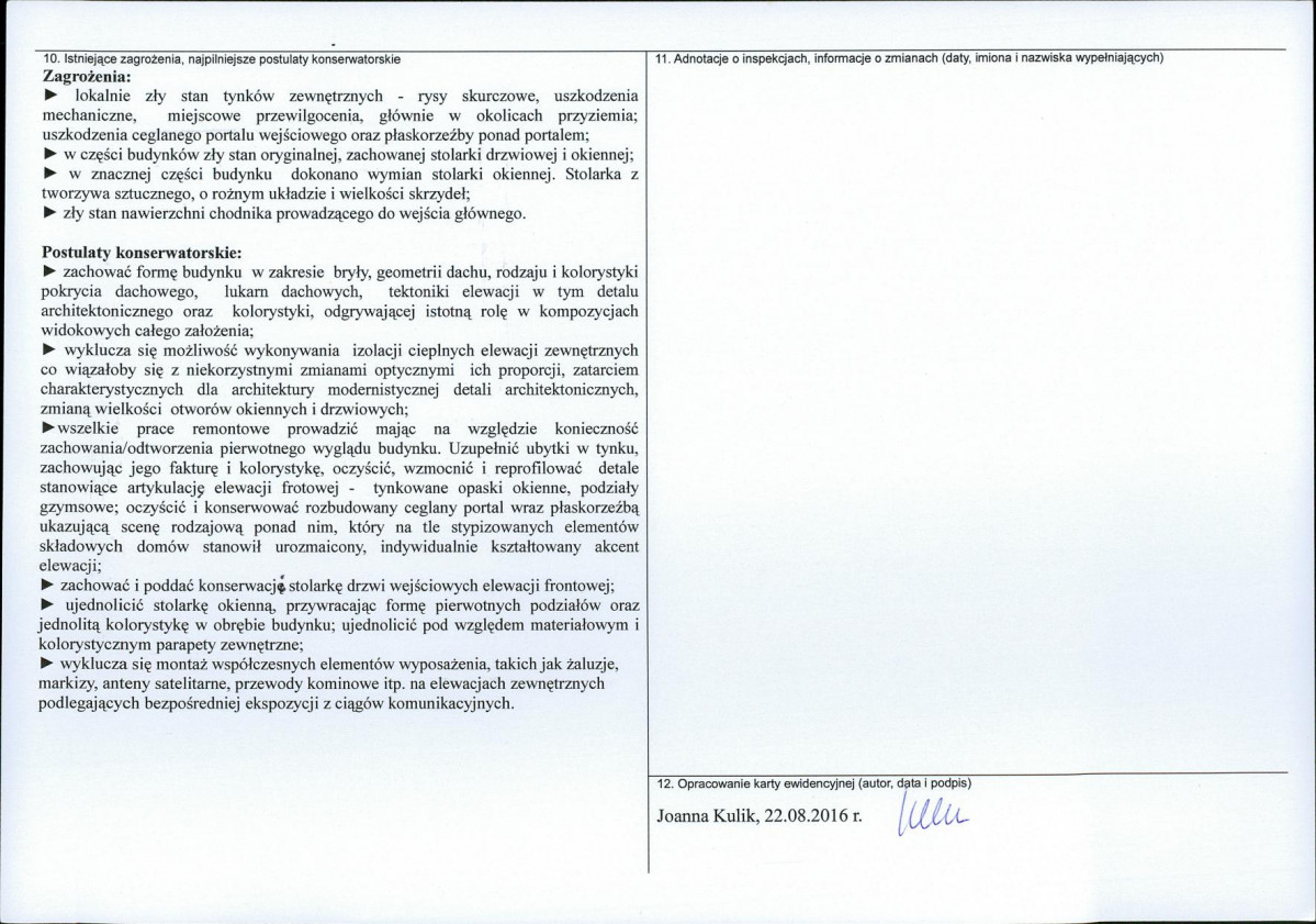 Karta obiektu niewpisanego do rejestru, skan nr 2