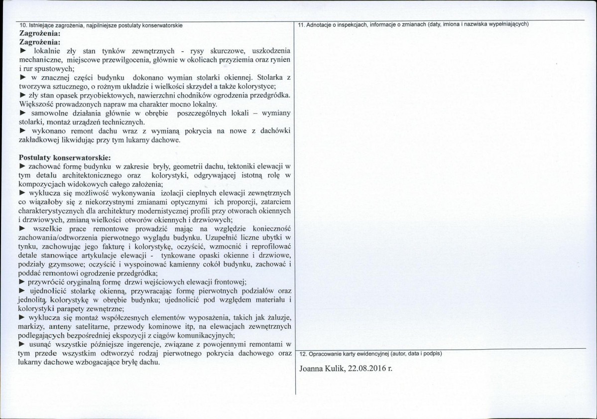 Karta obiektu niewpisanego do rejestru, skan nr 2