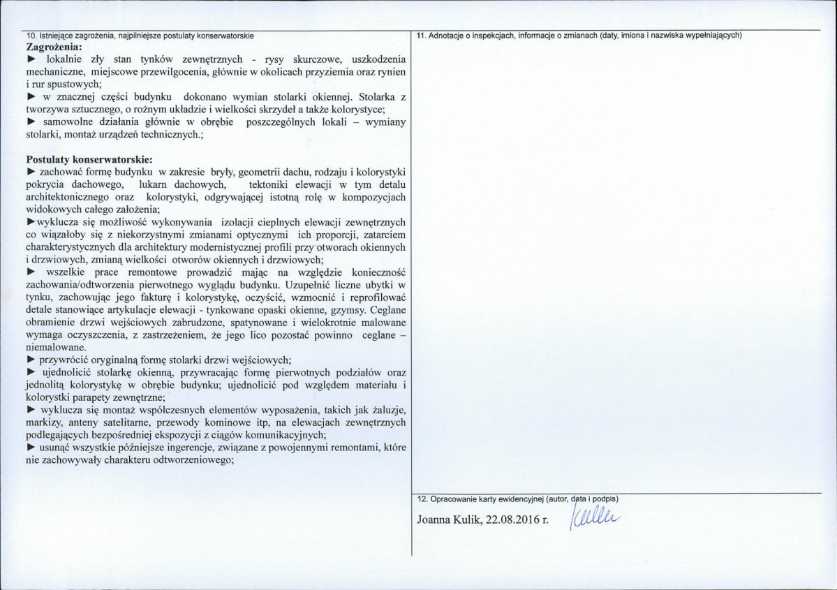 Karta obiektu niewpisanego do rejestru, skan nr 2