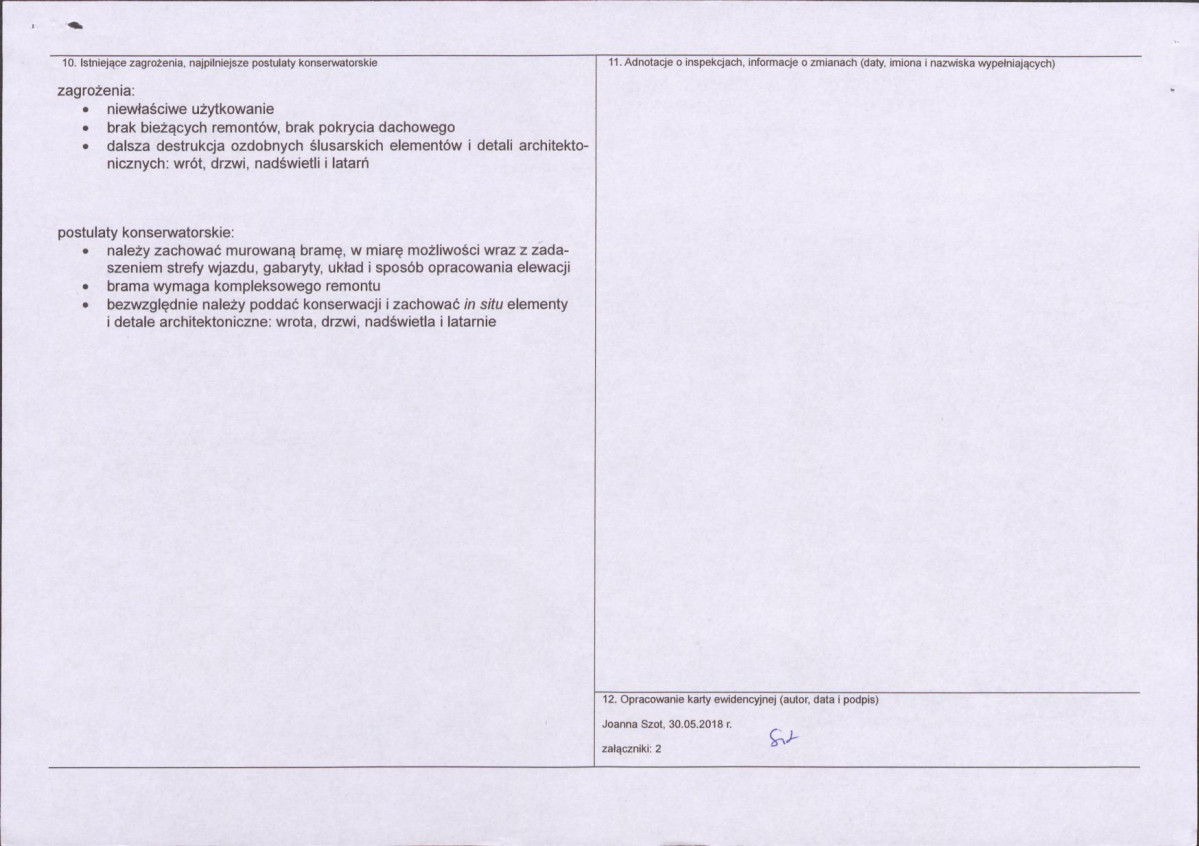 KEZN - Karta obiektu niewpisanego do rejestru, skan nr 2