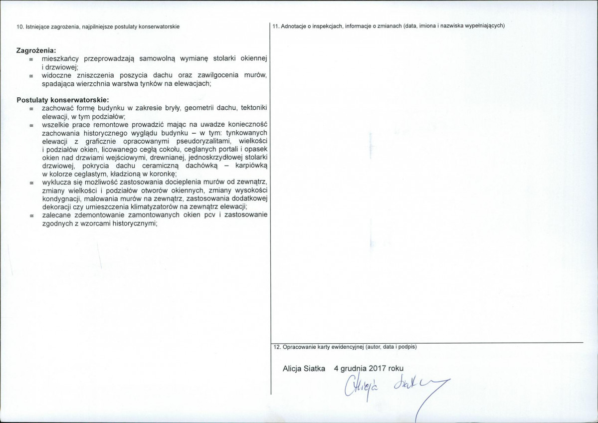 Karta obiektu niewpisanego do rejestru, skan nr 2