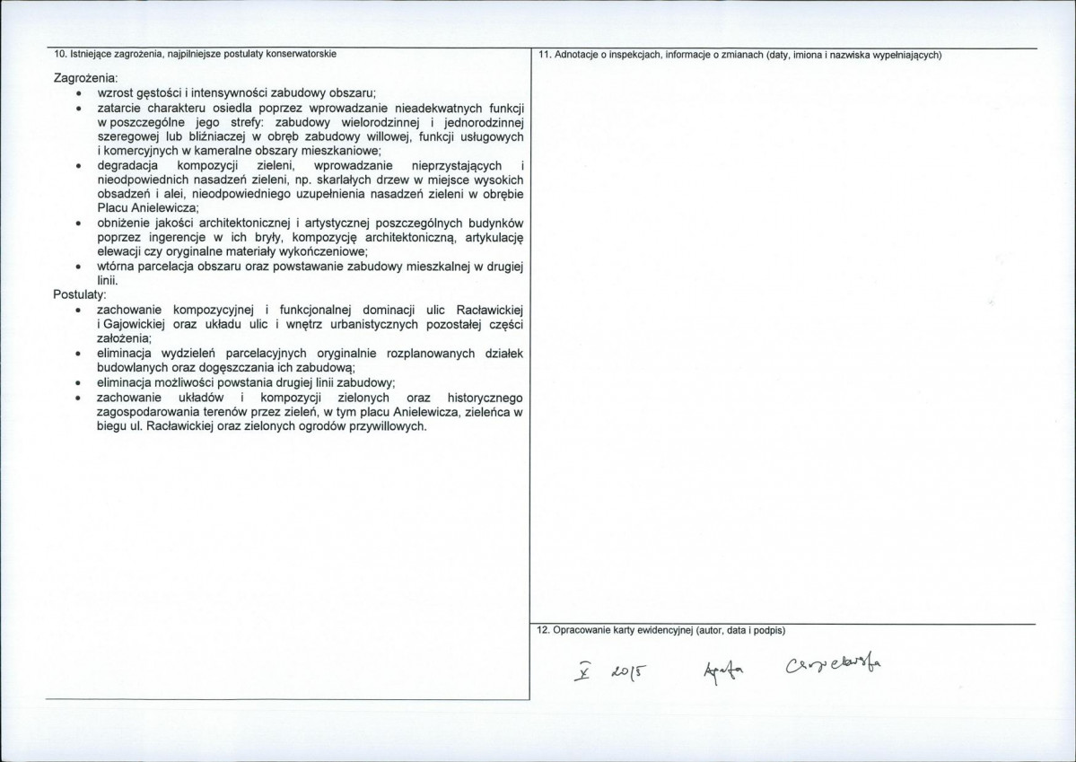 Karta obiektu niewpisanego do rejestru, skan nr 2