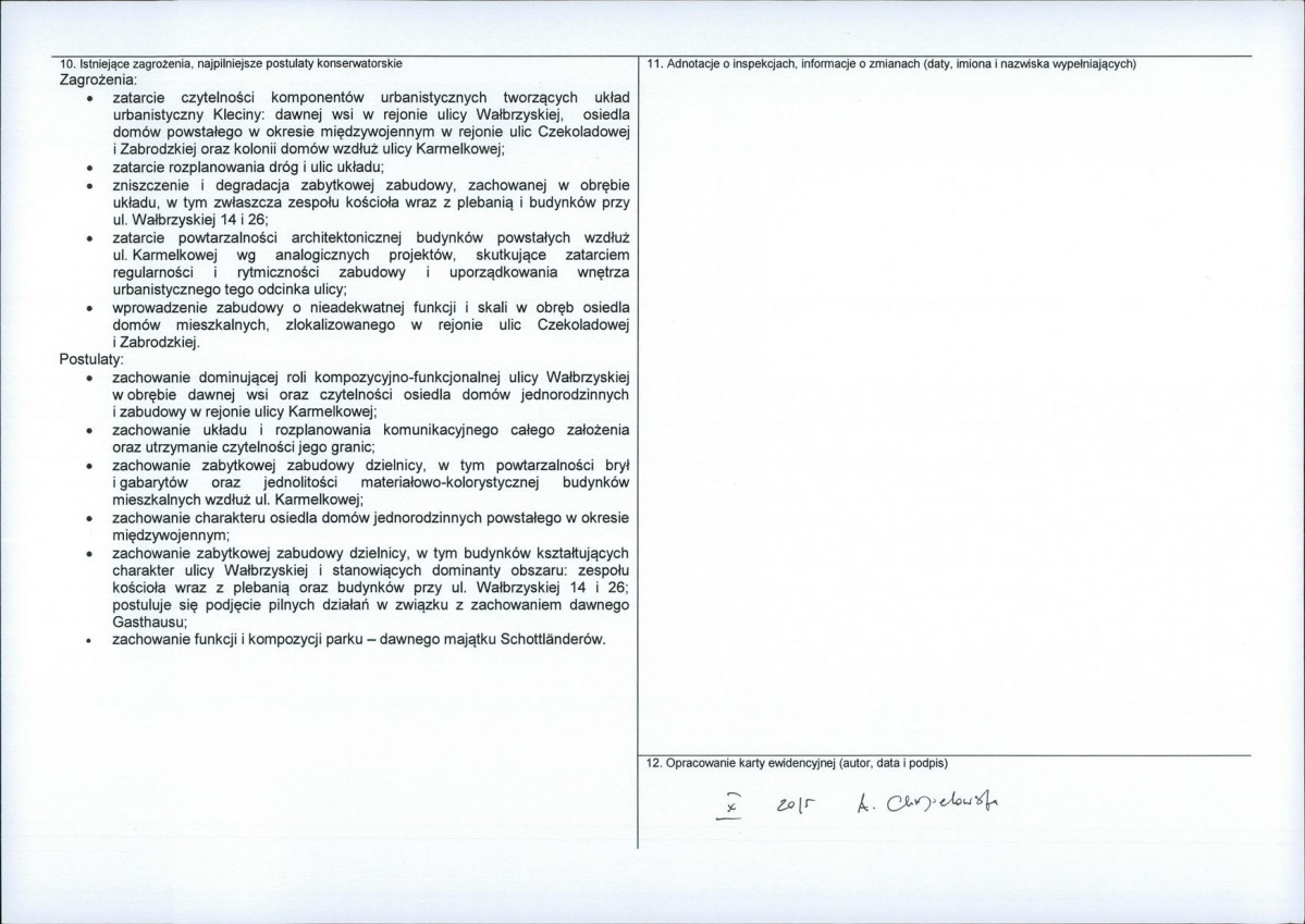 Karta obiektu niewpisanego do rejestru, skan nr 2