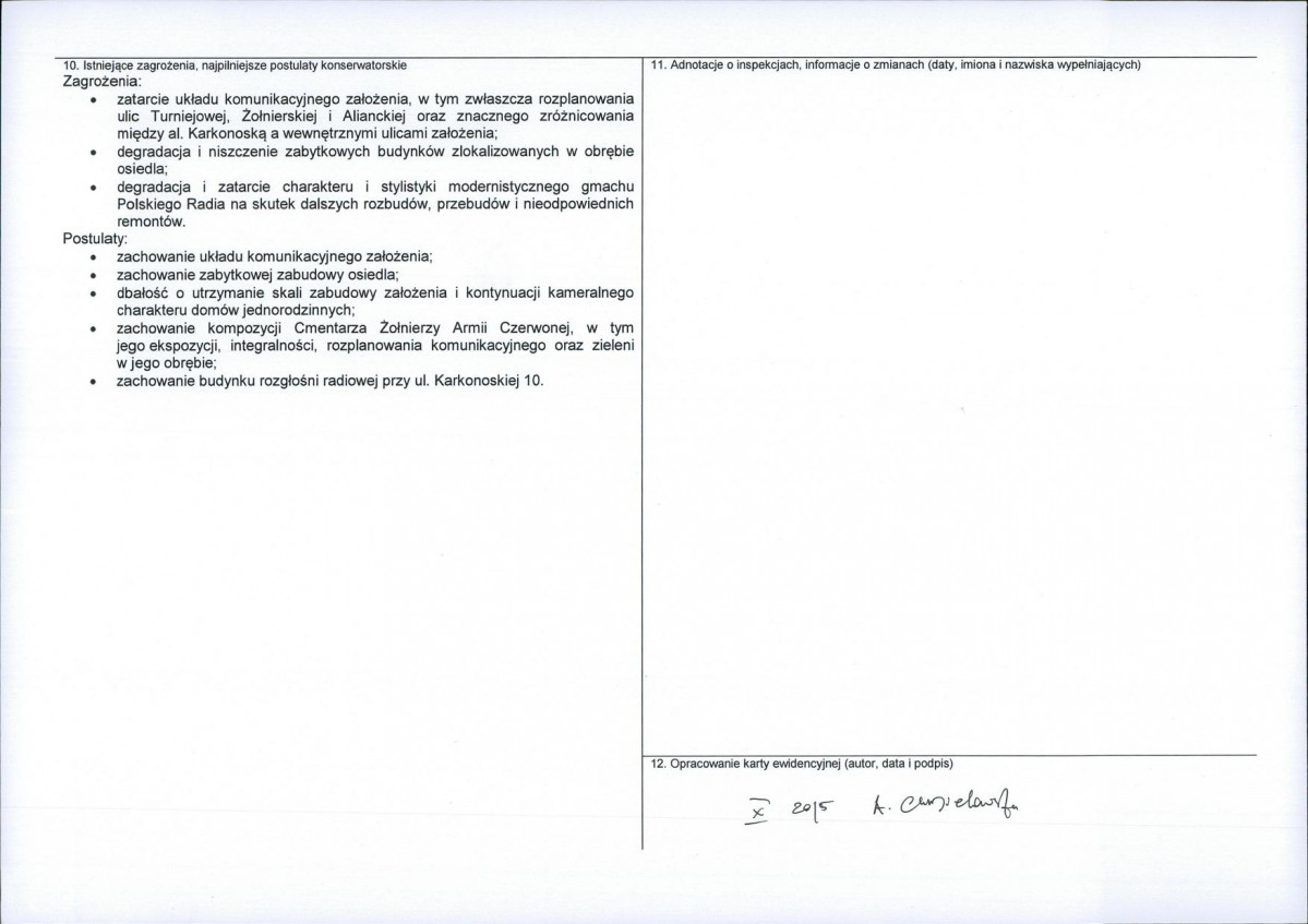 Karta obiektu niewpisanego do rejestru, skan nr 2