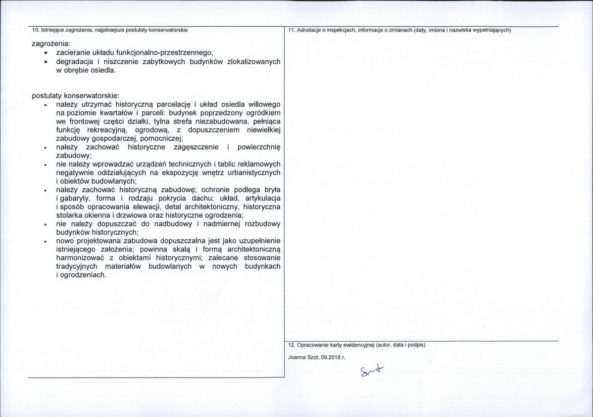 Karta obiektu niewpisanego do rejestru, skan nr 2