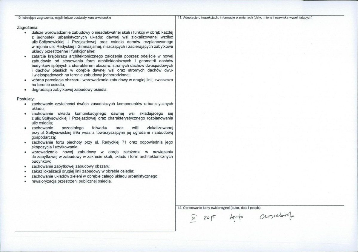 Karta obiektu niewpisanego do rejestru, skan nr 2