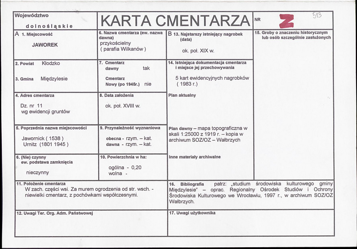 Karta cmentarza, skan nr 1