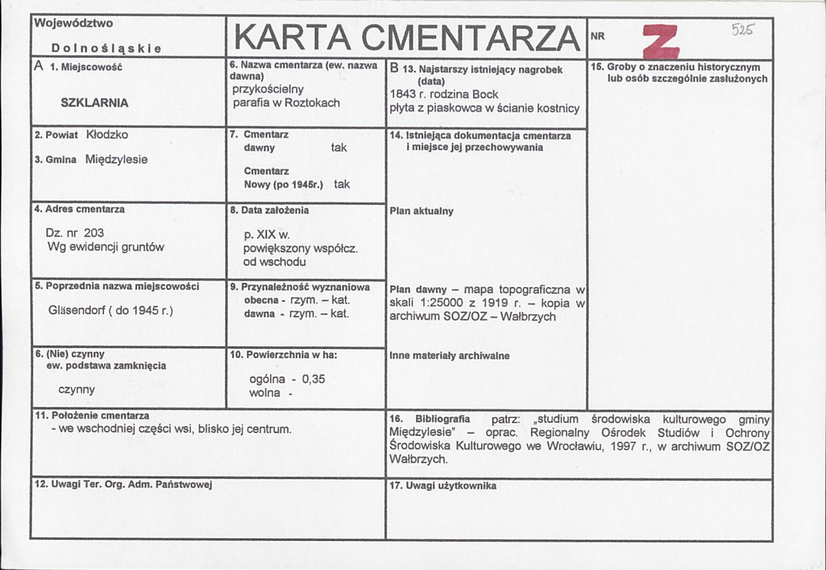 Karta cmentarza, skan nr 1