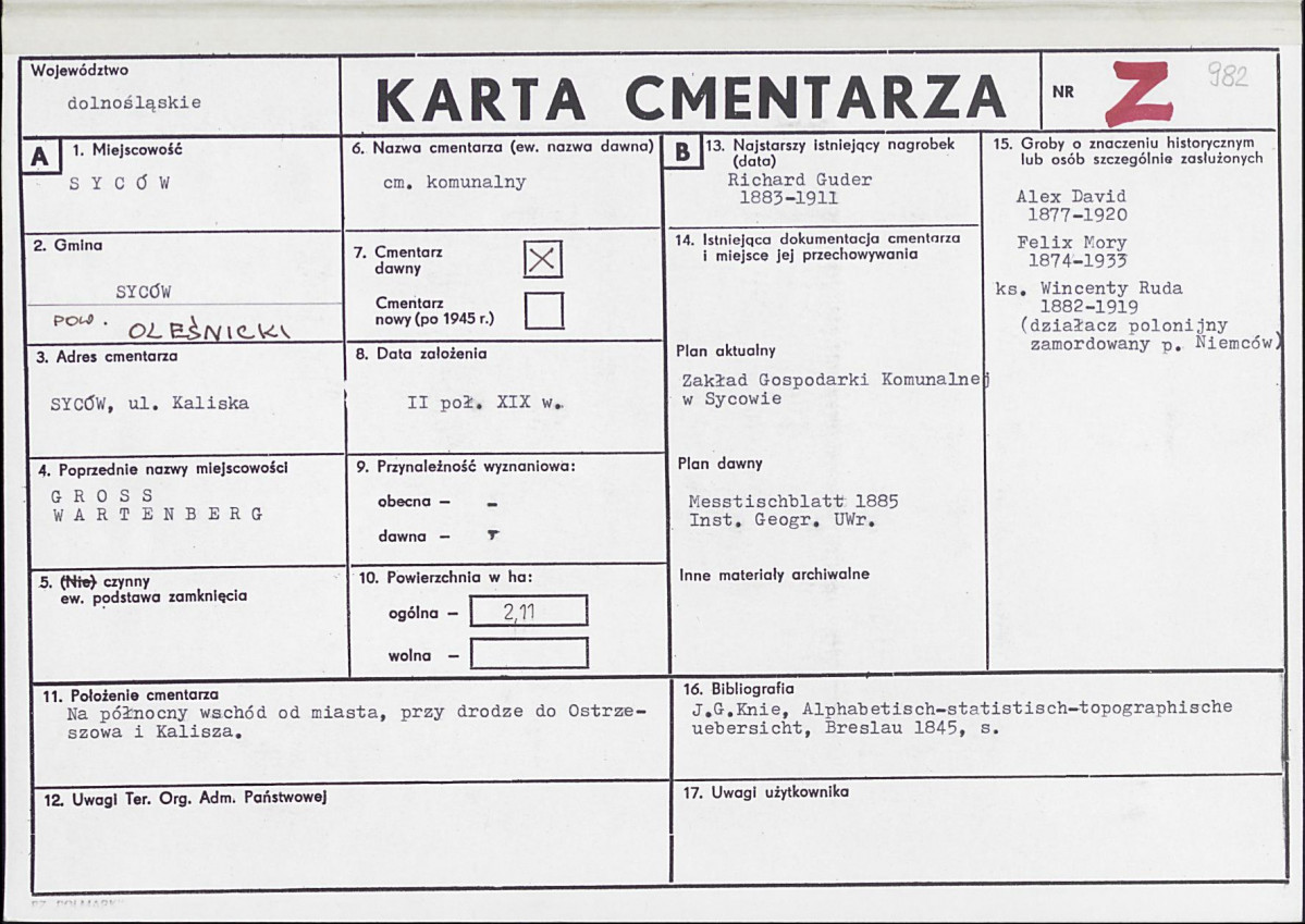 Karta cmentarza, skan nr 1