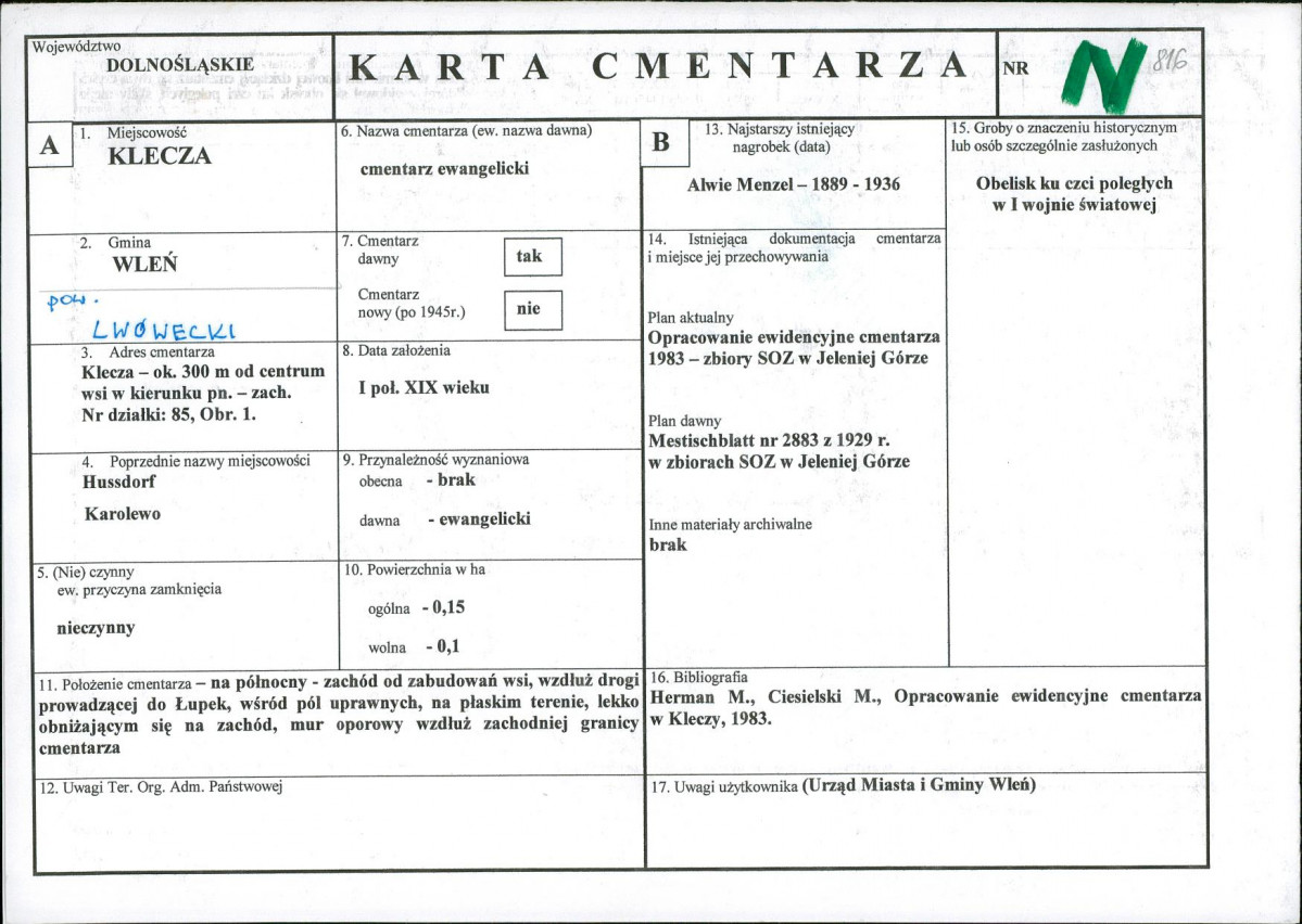Karta cmentarza, skan nr 1