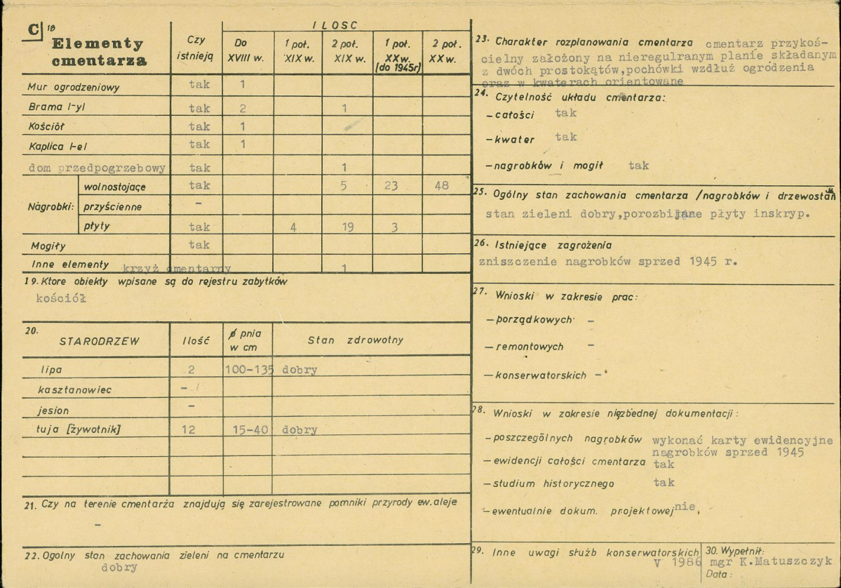 Karta cmentarza, skan nr 13