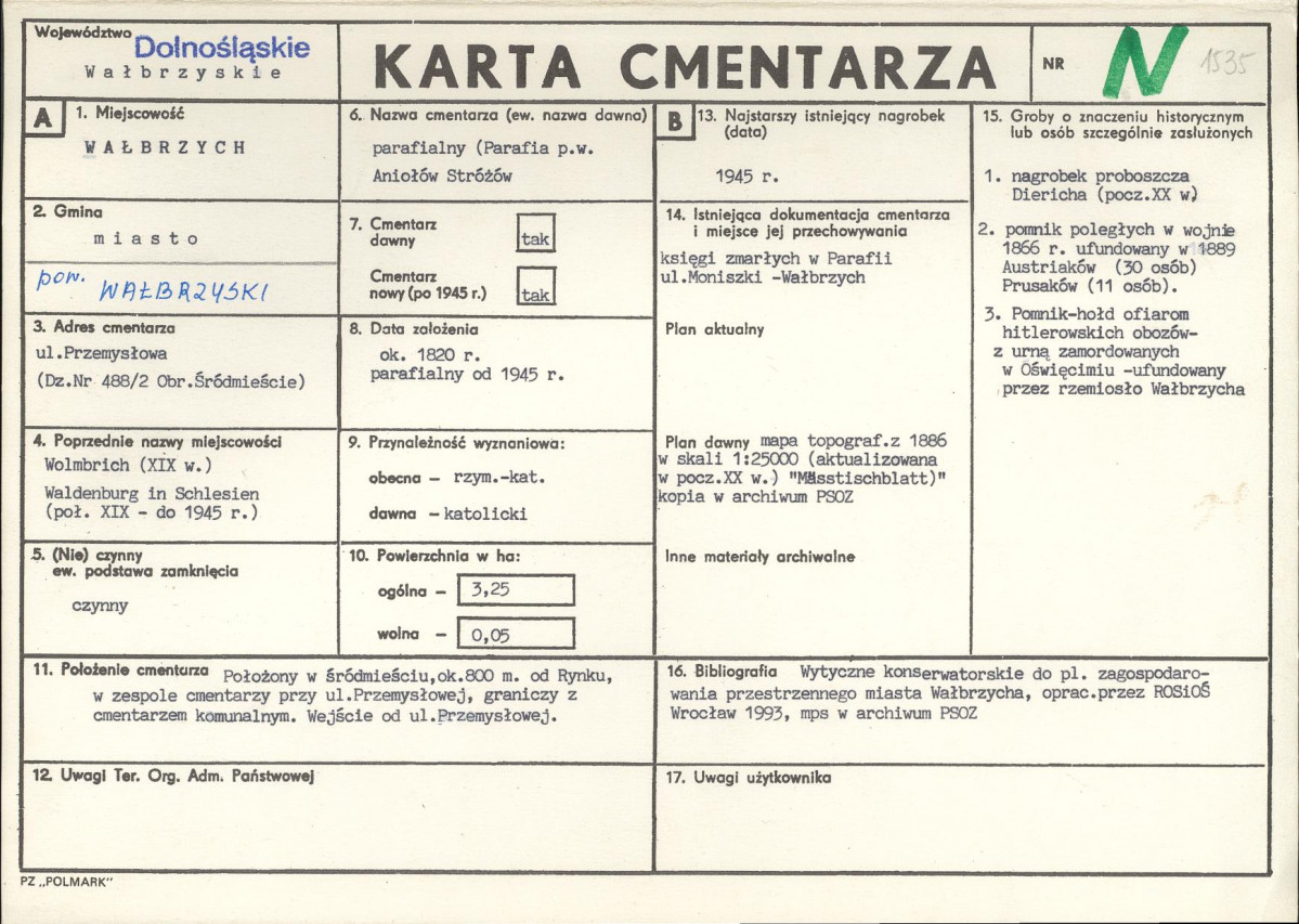 Karta cmentarza, skan nr 1