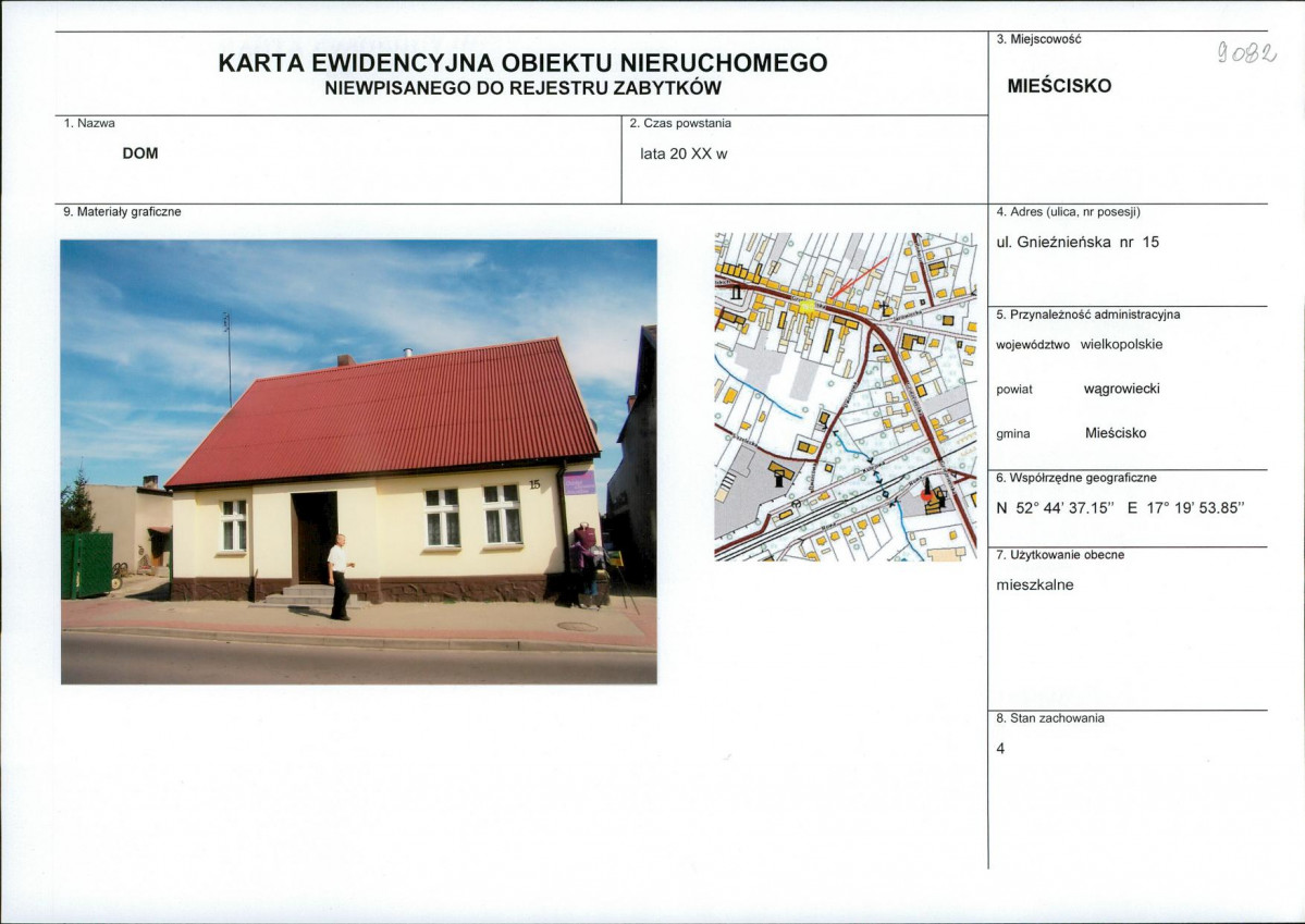 KEZN - Karta obiektu niewpisanego do rejestru, skan nr 1