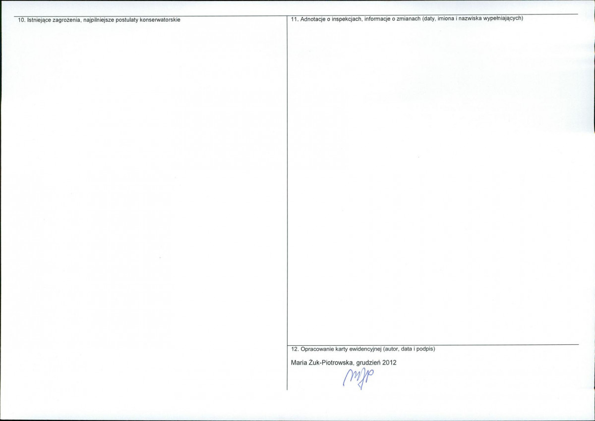 KEZN - Karta obiektu niewpisanego do rejestru, skan nr 2