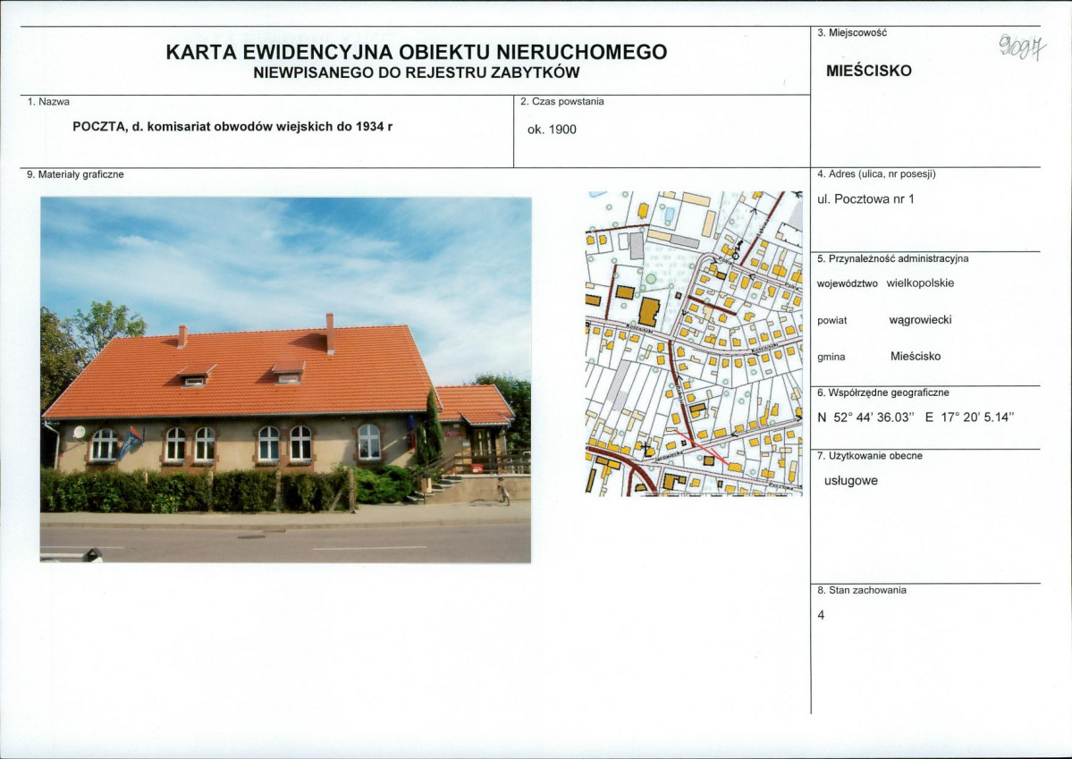 KEZN - Karta obiektu niewpisanego do rejestru, skan nr 1