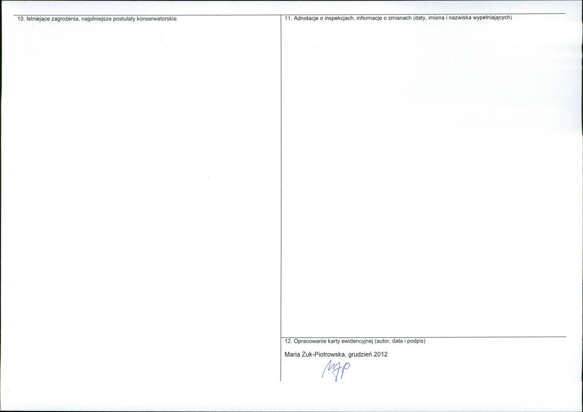 KEZN - Karta obiektu niewpisanego do rejestru, skan nr 2