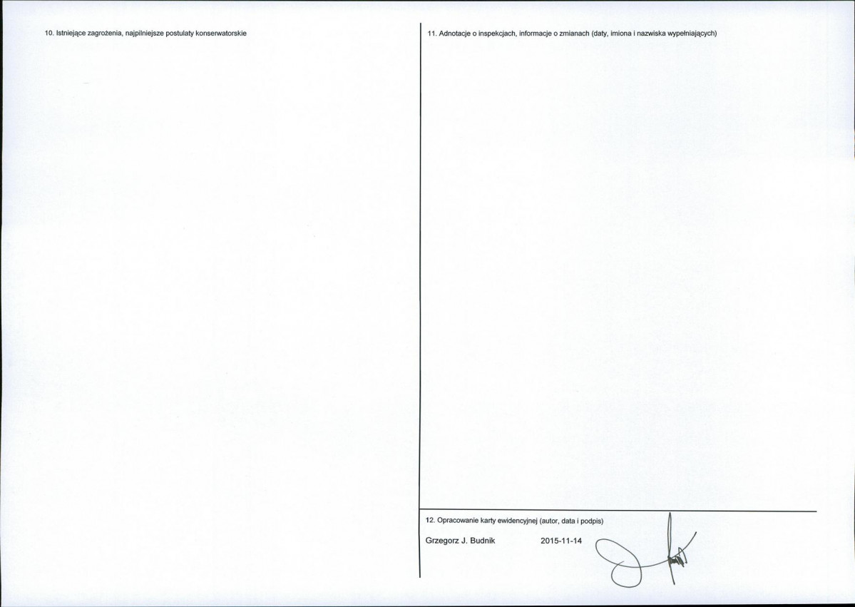 Karta obiektu niewpisanego do rejestru, skan nr 2