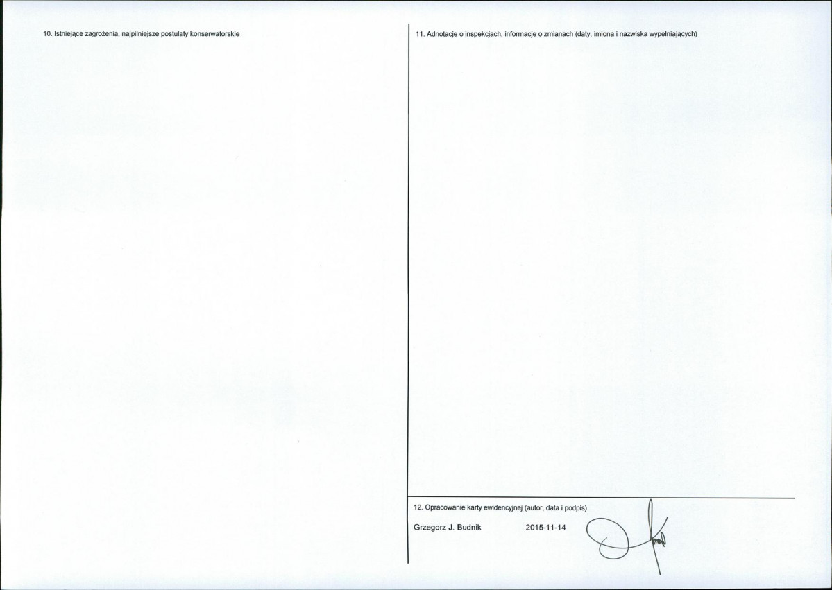 Karta obiektu niewpisanego do rejestru, skan nr 2