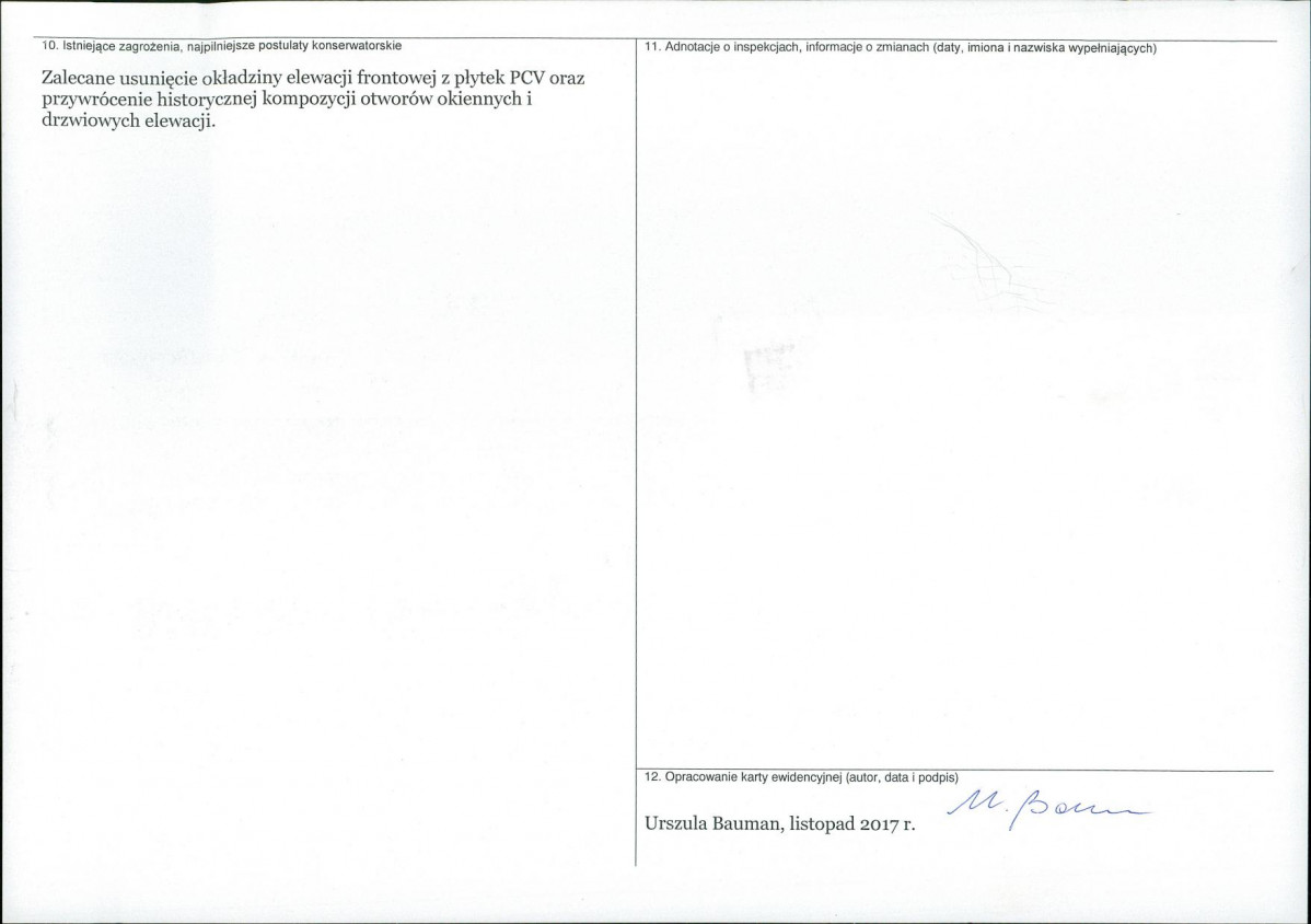 KEZN - Karta obiektu niewpisanego do rejestru, skan nr 2