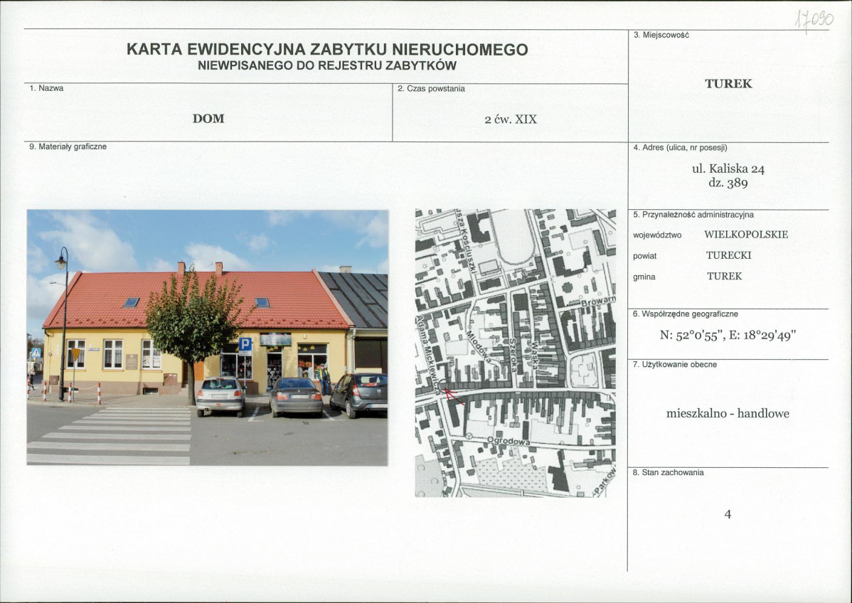 KEZN - Karta obiektu niewpisanego do rejestru, skan nr 1