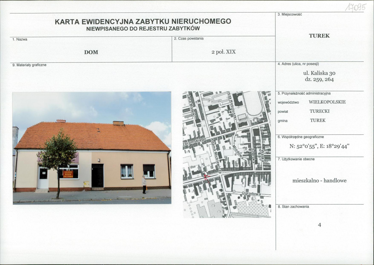KEZN - Karta obiektu niewpisanego do rejestru, skan nr 1